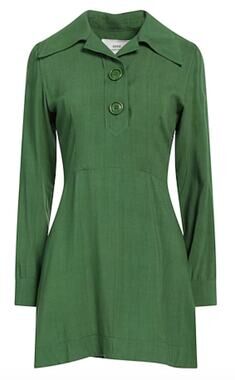 Ami Alexandre Mattiussi Green Long Sleeve Button Collar Dress Sz 42 / 10 NEW Tag